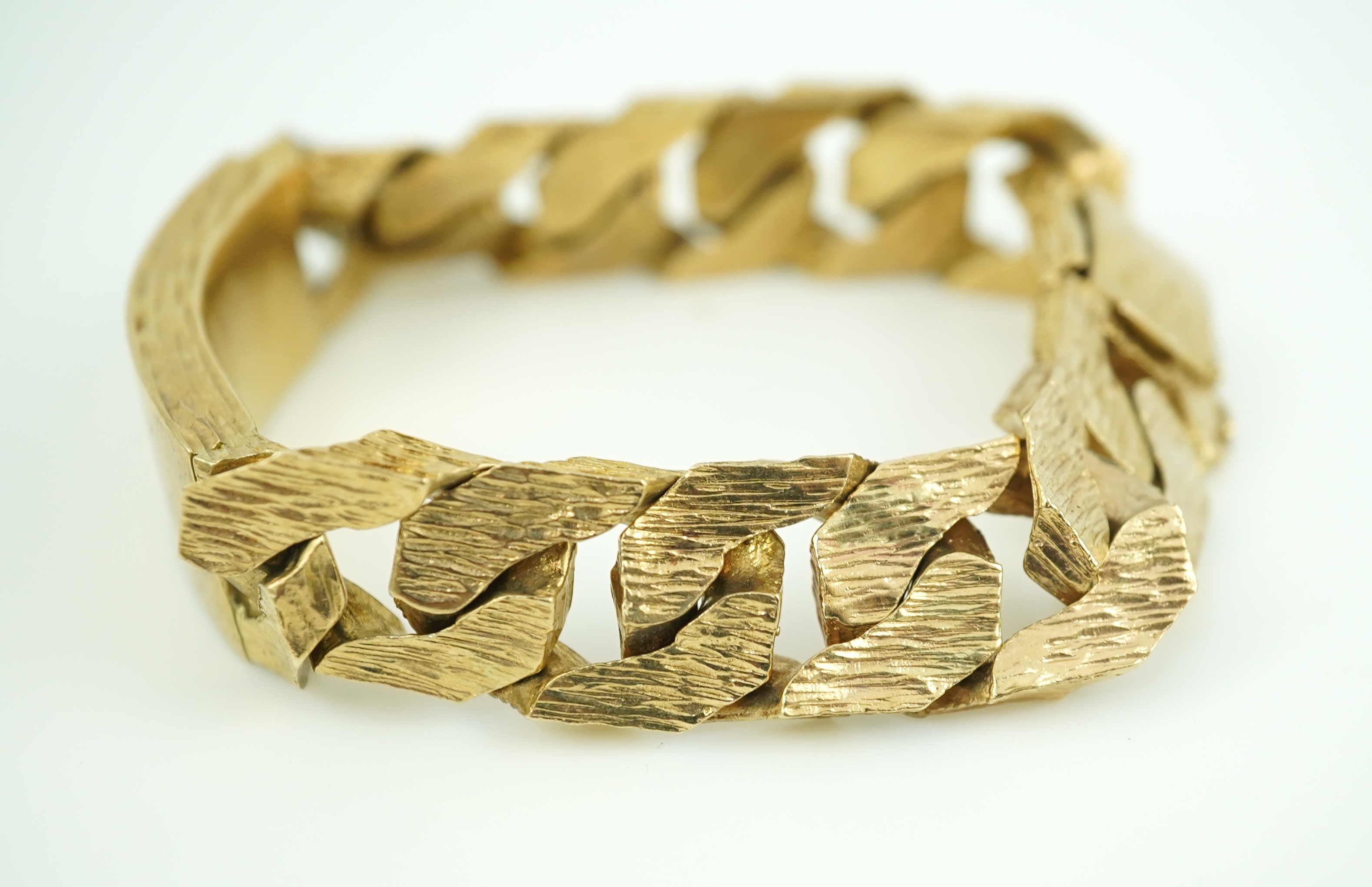 A 9ct gold identity bracelet, circa 1973